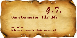 Gerstenmeier Tádé névjegykártya